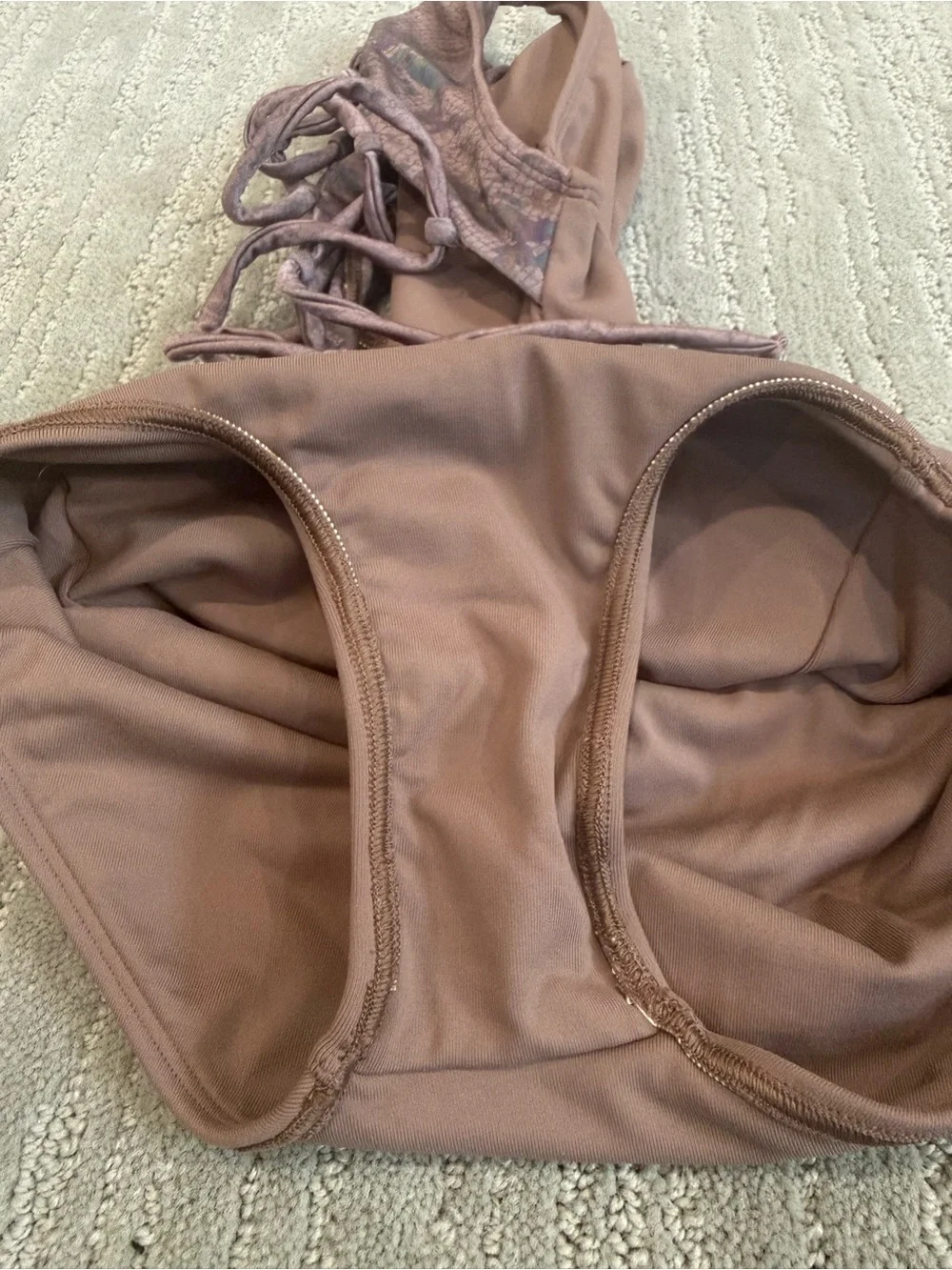 Sylvia P Child 8 Brown Lace Up Back Gymnastics Dance Leotard